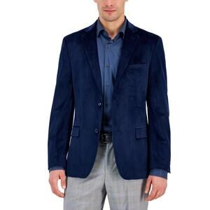 Alfani Men's Slim-Fit Solid Velvet Sport Coats Navy Size 38 C-003
